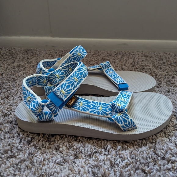 Teva Original Universal Standard Flower Loom Birch Ibiza Blue - Picture 3 of 5